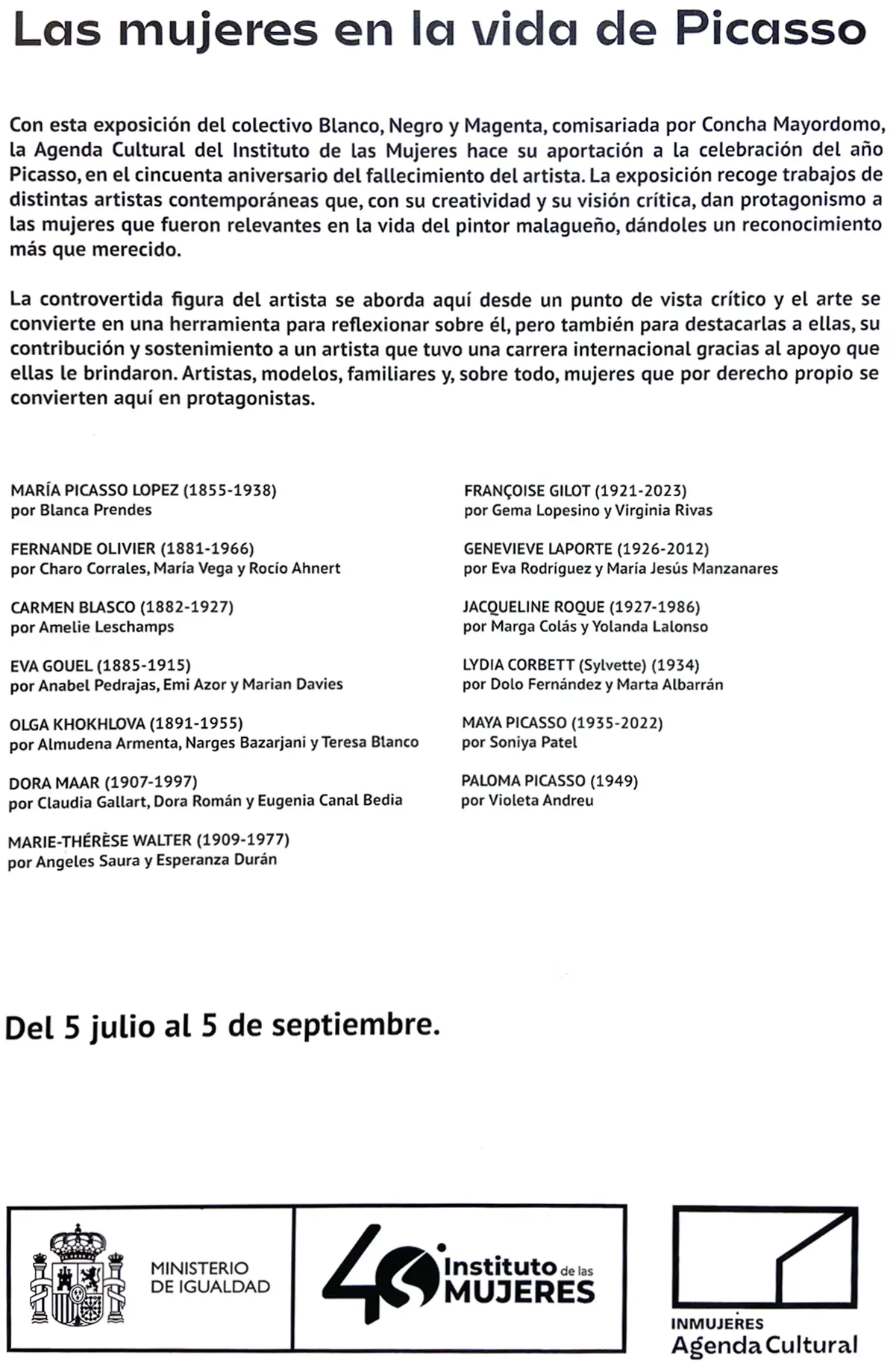 Cartel explicativo en la entrada de la exposición